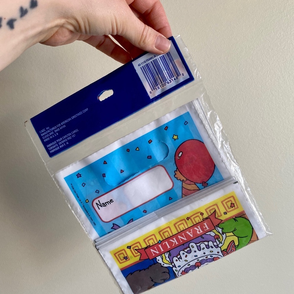 NWT Vintage Franklin & Friends Plastic Party Gift Bags - Picture 2 of 2